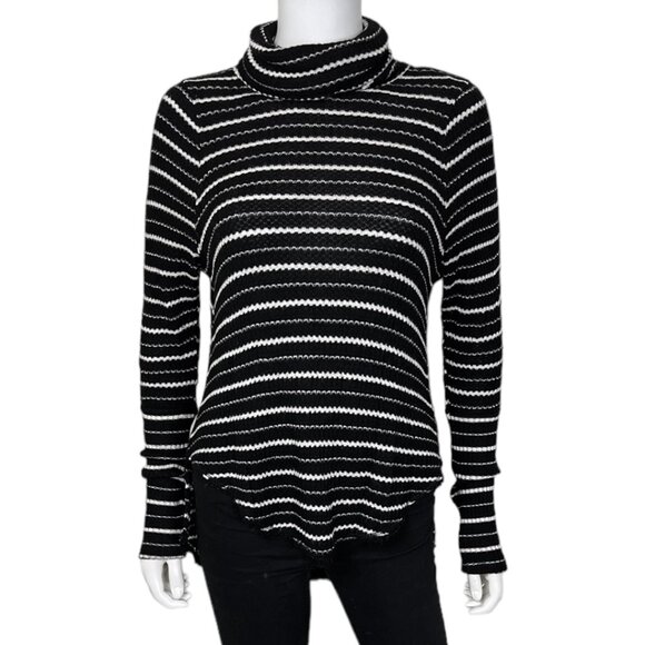 Free People We The Free Kristina Striped Turtleneck Thermal Top - sz XS - Picture 7 of 13
